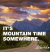 the canadian rocky mountains with the text "it's mountain time somewhere"