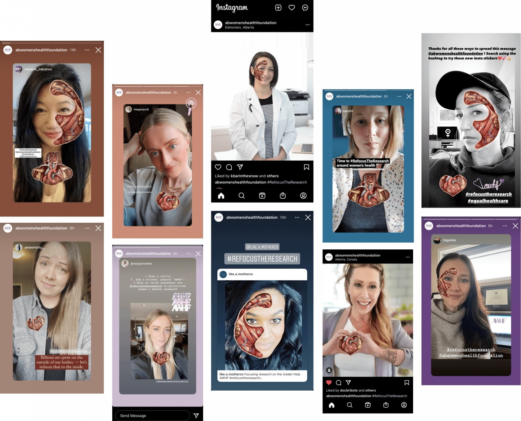 Social media community putting virtual stickers on their posts
