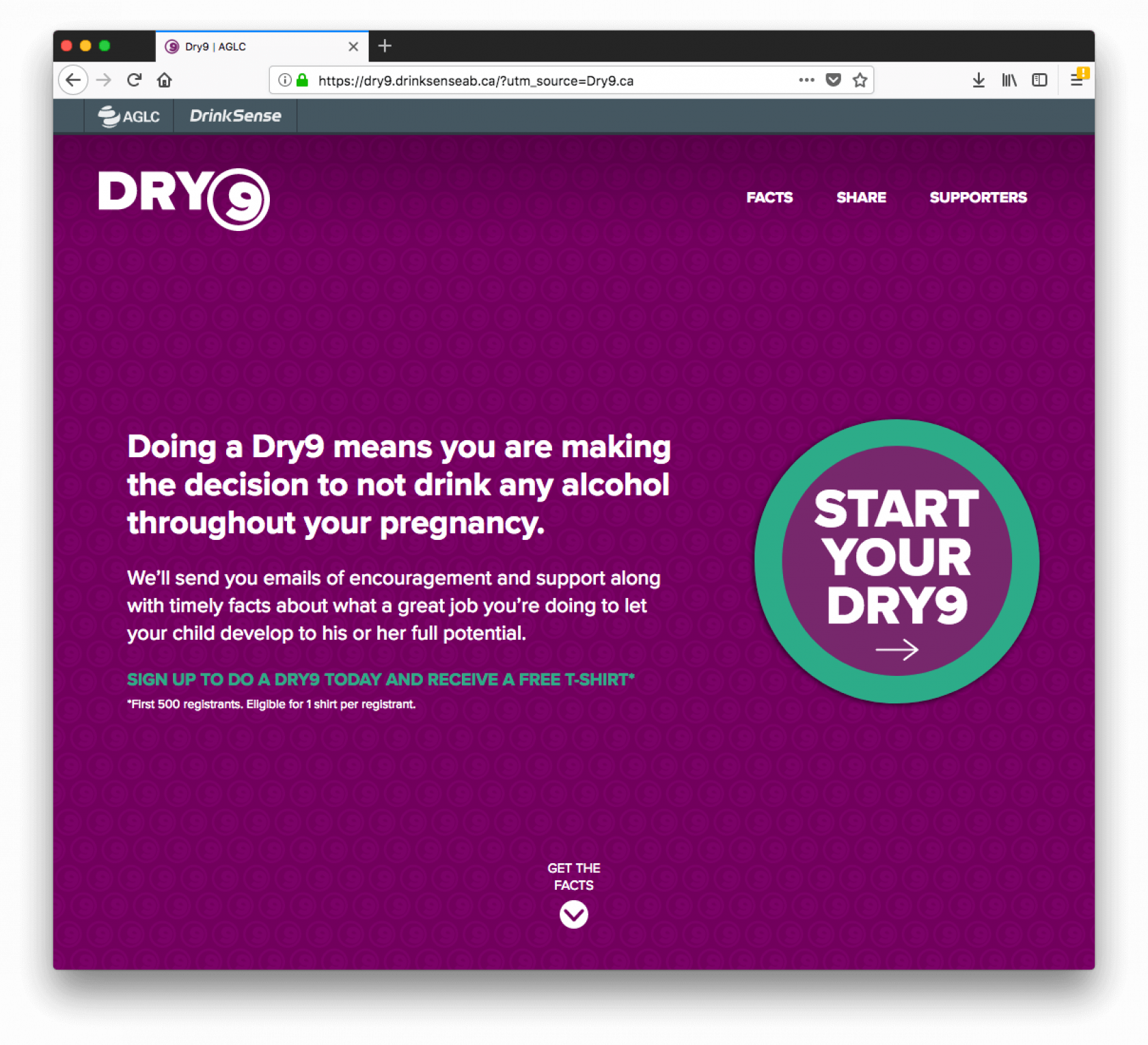 A shot of the dry9 website