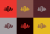 HDA logos shown in various coloured backgrounds; rad, brown, yellow, grey and black.